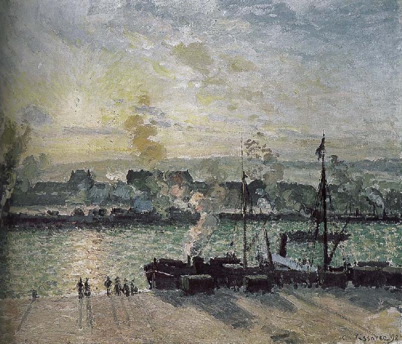 Camille Pissarro sunset port china oil painting image